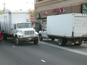 A typical scene at Rideau Street and King Edward Avenue: Let's deal with truck traffic instead of planning a bridge that will never get built.