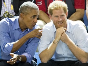 FILE: Prince Harry and Barack Obama.