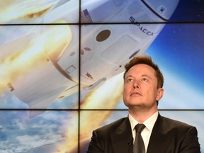 SpaceX founder and chief engineer Elon Musk attends a post-launch news conference to discuss the SpaceX Crew Dragon astronaut capsule in-flight abort test at the Kennedy Space Center in Cape Canaveral, Florida, U.S. January 19, 2020.