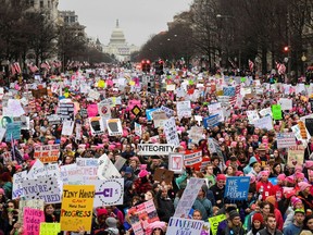 FILE PHOTO: Hundreds of thousands march down Pennsylvania Avenue during the Women's March in Washington, DC, U.S., January 21, 2017.