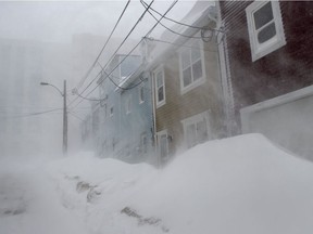 High winds and heavy snow cause white out conditions in St. John's on Friday, January 17, 2020. The City of St. John's has declared a state of emergency, ordering businesses closed and vehicles off the roads as blizzard conditions descend on the Newfoundland and Labrador capital.