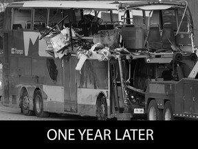 The OC Transpo bus involved in the Westboro bus crash. One year later are we any safer?