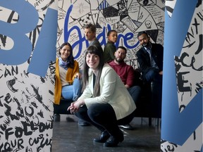 Director and playwright Megan Piercey Monafu brings together actors (from left: Maryse Fernandes, William Beddoe, Bénédicte Bélizaire, Will Somers and Prem Anand) for an audio play experience called Strata Inc., which tackles big tech and runs March 6-14 at 377 Dalhousie Street (rebel.com).