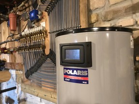 Heavy-duty water heaters like this one are made to handle both space heating loads and domestic hot water duties at the same time.