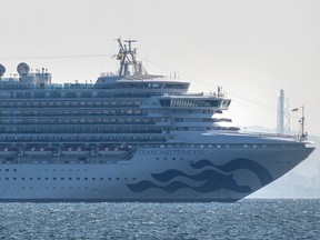 The Diamond Princess cruise ship with around 3,700 people on board sits anchored in quarantine off the port of Yokohama after a number of passengers were confirmed to be infected with coronavirus, on February 5, 2020 in Yokohama, Japan. 10 passengers are now believed to be infected with the coronavirus as Japanese authorities work to screen all people on board. The new cases bring the total number of confirmed infections to 33 in Japan.