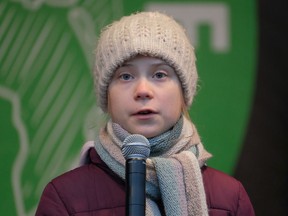 Teenage climate activist Greta Thunberg speaks at a Fridays for Future climate protest on February 21, 2020 in Hamburg, Germany. The city-state of Hamburg is scheduled to hold elections on February 23 and climate politics are likely to play a significant role in the outcome.