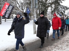 File photo of teachers at an information picket in Ottawa in December.