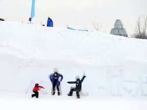 People enjoy Winterlude activities  at Jacques Cartier Park in Gatineau,