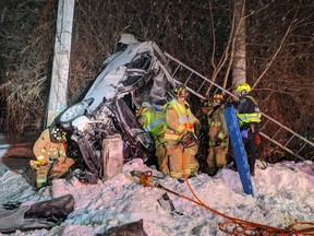 Ottawa Fire extricated one person from their vehicle on Montreal Road.