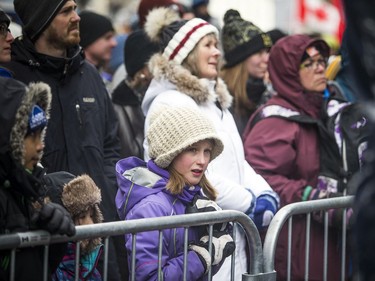 People came out to Sparks Street Mall on Saturday for a Winterlude ice carving competition.