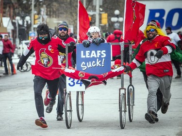 Fifty teams entered the bed races in the ByWard Market as part of Winterlude activities on Saturday.