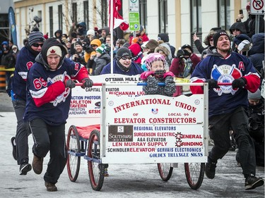 The International Union of Elevator Constructors are regulars at the bed race event during Winterlude.
