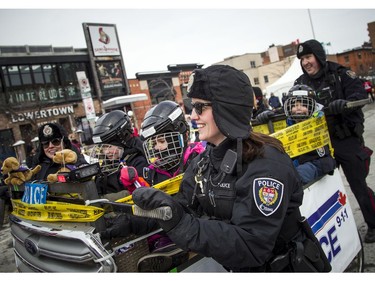 The 40th Accora Village Bed Race for Kiwanis was held in the ByWard Market on Saturday as part of Winterlude. This entry was by the Ottawa Police Service.