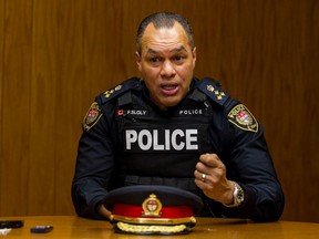 Chief of the Ottawa Police Service Peter Sloly during an editorial board meeting with the Ottawa Citizen/Ottawa Sun. February 25, 2020. Errol McGihon/Postmedia