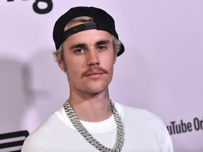 Canadian singer Justin Bieber arrives for YouTube Originals' "Justin Bieber: Seasons" premiere at the Regency Bruin Theatre in Los Angeles on January 27, 2020.