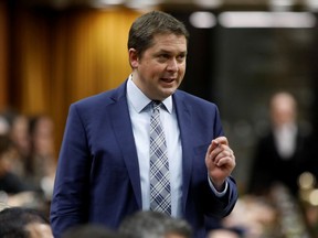 Files: Canada's Conservative Party leader Andrew Scheer speaks during Question Period at the House of Commons on Parliament Hill in Ottawa Feb. 4, 2020.