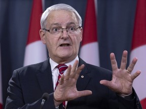 Minister of Transport Marc Garneau attends a news conference on the Iran plane crash, Wednesday, January 15, 2020 in Ottawa. The Canadian Transportation Agency has announced an inquiry under new passenger rights' rules after receiving multiple complaints from travellers about flight delays.