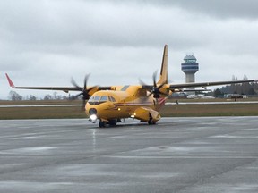 C-295 trainer arrives in Comox on Tuesday. DND photo.