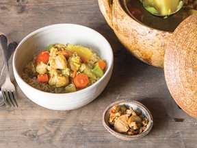 Chicken curry with relish of the Seven Lucky Gods from Japanese Home Cooking.