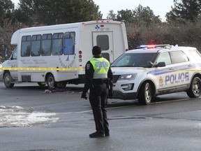 Ottawa police were on scene after a pedestrian was struck at Carling near Parkdale in Ottawa on Tuesday, Jan. 7, 2020.