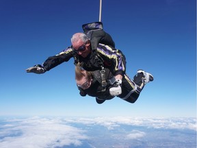 Calgarian Patricia MacKenzie celebrates her 100th birthday by skydiving in California.