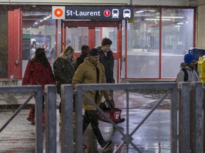 Transit passengers at St. Laurent Station