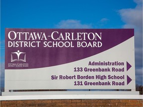 Sign for Ottawa-Carleton District School Board 133 Greenbank Rd. Photo by Wayne Cuddington/ Postmedia 

Stock STK