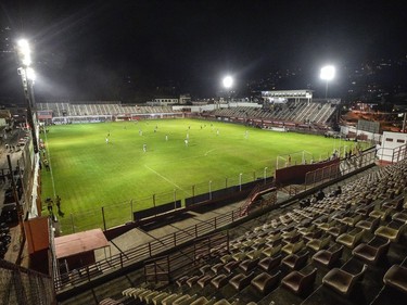 NOVA LIMA, BRAZIL - MARCH 14: General view of the stadium with empty seats during a match between Villa Nova and Atletico MG as part of the Minas Gerais State Championship 2020, to be played behind closed doors at Castor Cifuentes Stadium, on March 14, 2020 in Nova Lima, Brazil. The Government of the State of Minas Gerais issued a list of new guidelines to help prevent the spread of the Coronavirus (COVID-19) which included matches must be played behind closed doors and no public. According to the Ministry of Health, as of Friday March 13, Brazil had 98 confirmed cases of coronavirus.