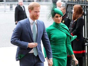 LONDON, ENGLAND - MARCH 09: Prince Harry, Duke of Sussex and Meghan, Duchess of Sussex attend the Commonwealth Day Service 2020 at Westminster Abbey on March 09, 2020 in London, England. The Commonwealth represents 2.4 billion people and 54 countries, working in collaboration towards shared economic, environmental, social and democratic goals.