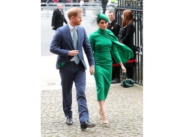 LONDON, ENGLAND - MARCH 09: Prince Harry, Duke of Sussex and Meghan, Duchess of Sussex attend the Commonwealth Day Service 2020 at Westminster Abbey on March 09, 2020 in London, England. The Commonwealth represents 2.4 billion people and 54 countries, working in collaboration towards shared economic, environmental, social and democratic goals.