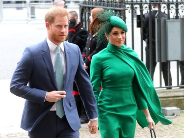 LONDON, ENGLAND - MARCH 09: Prince Harry, Duke of Sussex and Meghan, Duchess of Sussex attend the Commonwealth Day Service 2020 at Westminster Abbey on March 09, 2020 in London, England. The Commonwealth represents 2.4 billion people and 54 countries, working in collaboration towards shared economic, environmental, social and democratic goals.