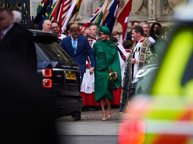 LONDON, ENGLAND - MARCH 09: Prince Harry, Duke of Sussex and Meghan, Duchess of Sussex attend the Commonwealth Day Service 2020 at Westminster Abbey on March 09, 2020 in London, England. The Commonwealth represents 2.4 billion people and 54 countries, working in collaboration towards shared economic, environmental, social and democratic goals.