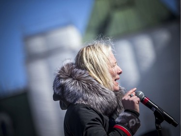 The 4th Annual Ottawa Women's March made their way from Parliament Hill to Ottawa City Hall, marching to protest oppression and discrimination in Ottawa, Canada and Globally, Saturday, March 7, 2020. Catherine McKenna, Ottawa Centre MP and Minister of Infrastructure and Communities addressed the crowd on Parliament Hill.