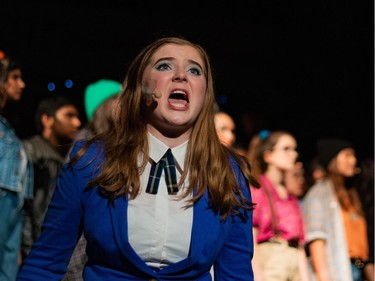 Veronica Sawyer played by Petra Ginther, during Colonel By Secondary School's Cappies production of Heathers, on March 6th, 2020, in Ottawa, On.