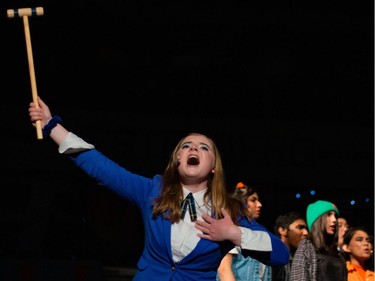 Veronica Sawyer played by Petra Ginther, during Colonel By Secondary School's Cappies production of Heathers, on March 6th, 2020, in Ottawa, On.