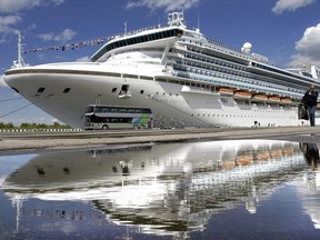 In this file photo One of the biggest world cruise liners in the world, P&O's "Grand Princess" stays on dock in St Petersburg port, May 24, 2004.