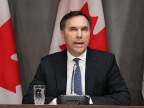 Finance Minister Bill Morneau speaks during a news conference on Parliament Hill March 18, 2020 in Ottawa.