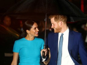 Britain's Prince Harry and his wife Meghan, Duchess of Sussex, arrive at the Endeavour Fund Awards in London, Britain March 5, 2020.