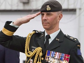 Brigadier General Jean-Marc Lanthier attends a ceremony honouring soldiers who participated in the war in Afghanistan, Friday May 9, 2014 at CFB Valcartier. Canada's military is searching for its sixth second-in-command in under four years following Lanthier's surprise decision to retire this summer.