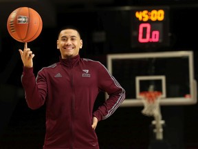 Calvin Epistola, University of Ottawa's men's basketball team member at TD Place in Ottawa Tuesday March 3, 2020. Teams are preparing at TD Place for the upcoming 2020 U Sports Final 8 Championships.