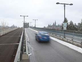 The Royal Alexandra Interprovincial Bridge in Gatineau Tuesday March 24, 2020. Ottawa and Gatineau Mayors Jim Watson and Maxime Pedneaud-Jobin today urged residents to reduce their inter-provincial travels to essential trips.