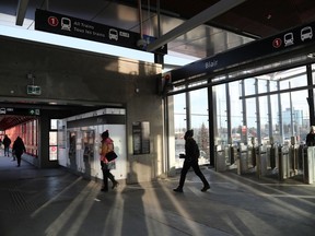 LRT and bus commuters were low at Blair Station in Ottawa Monday March 16, 2020.