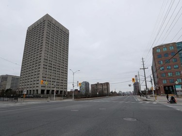 An empty Scott Street in Ottawa Thursday March 19, 2020.