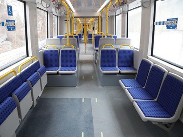 There were hardly any people on the LRT during rush hour  in Ottawa Thursday March 19, 2020.