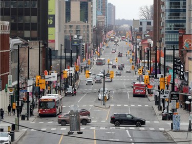 A very quiet Rideau Street in Ottawa Thursday March 19, 2020. Almost all of the stores were shut down at  Rideau Centre due to the COVID-19 outbreak.