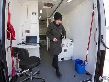 Amanda Ahmed, RN, inside the new Mobile  Health Clinic operated by Ottawa Inner City Health.