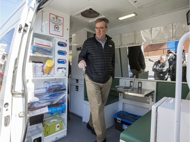 Mayor Jim Watson tours the Mobile Health Clinic operated by Ottawa Inner City Health.