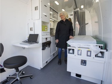 Nurse practioner Cynthia Kitson inside the new Mobile Health Clinic operated by Ottawa Inner City Health.