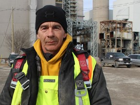 Frank Schwenzer, now working for a construction company,  Courtright, on the St. Clair River south of Sarnia, Ont.