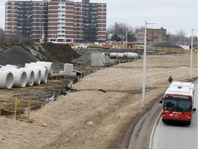 Stage 2 LRT construction near Lincoln Fields station.